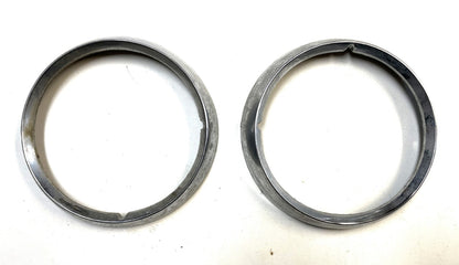 Jeep CJ Headlight bezels Trim Beauty Ring Set Pair 72-86 Jeep CJ5 CJ7 CJ8 chrome