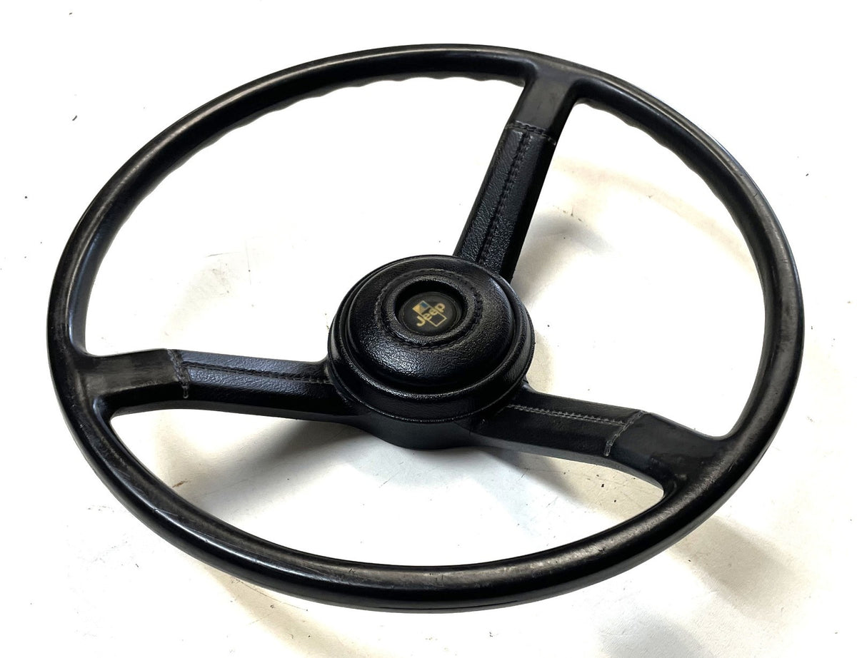Jeep CJ Black Steering Wheel CJ5 CJ7 CJ8 76-86 AMC with Horn Button Factory