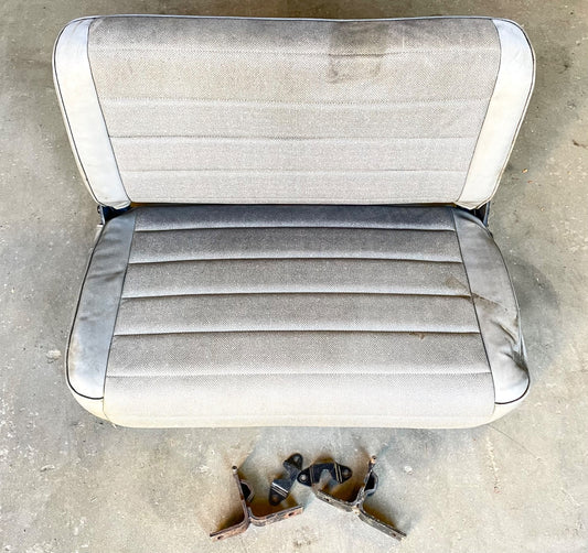 Jeep YJ Wrangler back seat with brackets factory folding CJ7 grey fold n tumble