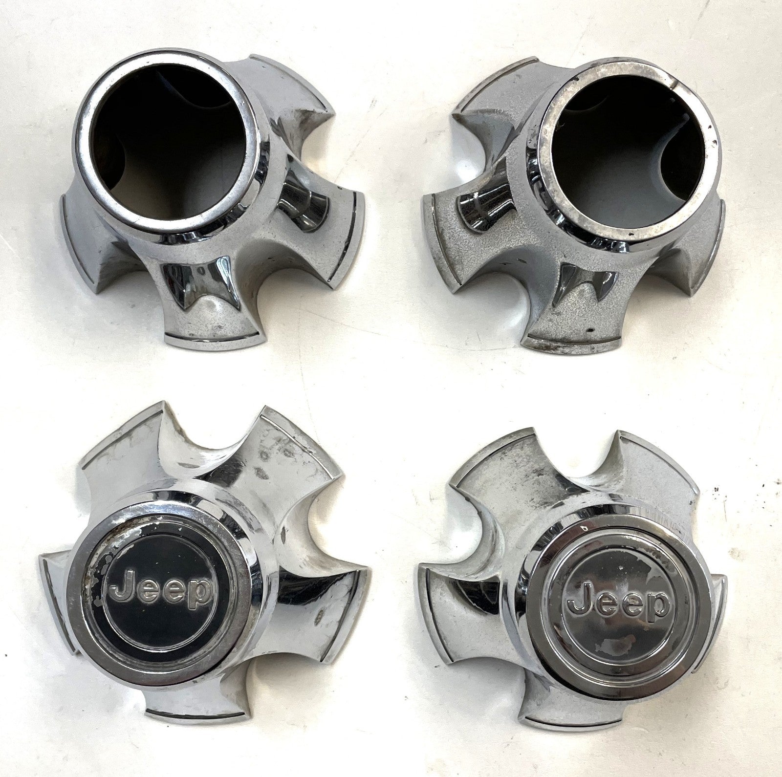 Jeep CJ Center Caps CJ5 CJ7 FACTORY Chrome Wheel Centers Laredo Cap FREE SHIP!