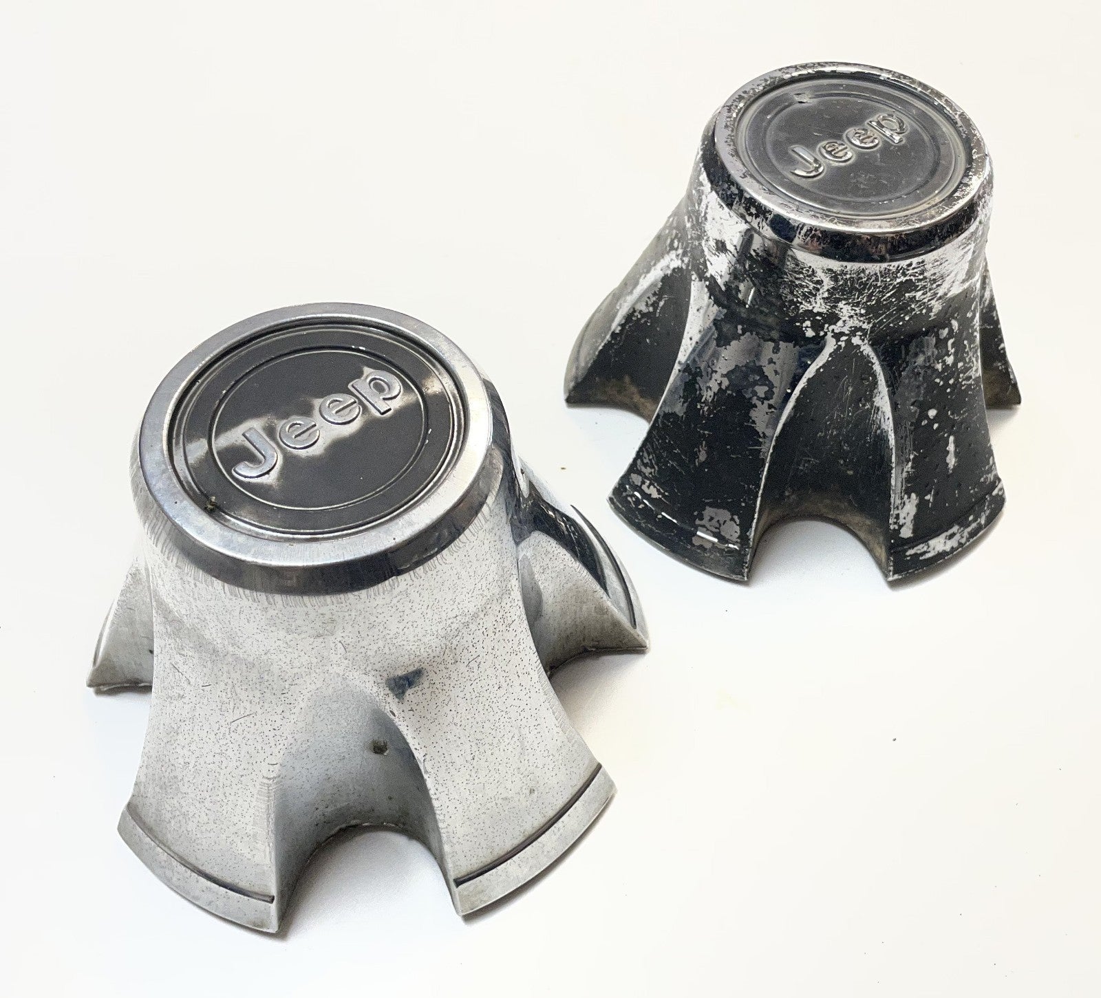 Jeep CJ Laredo back chrome wheel center caps CJ5 CJ7 CJ8 AMC cap centers
