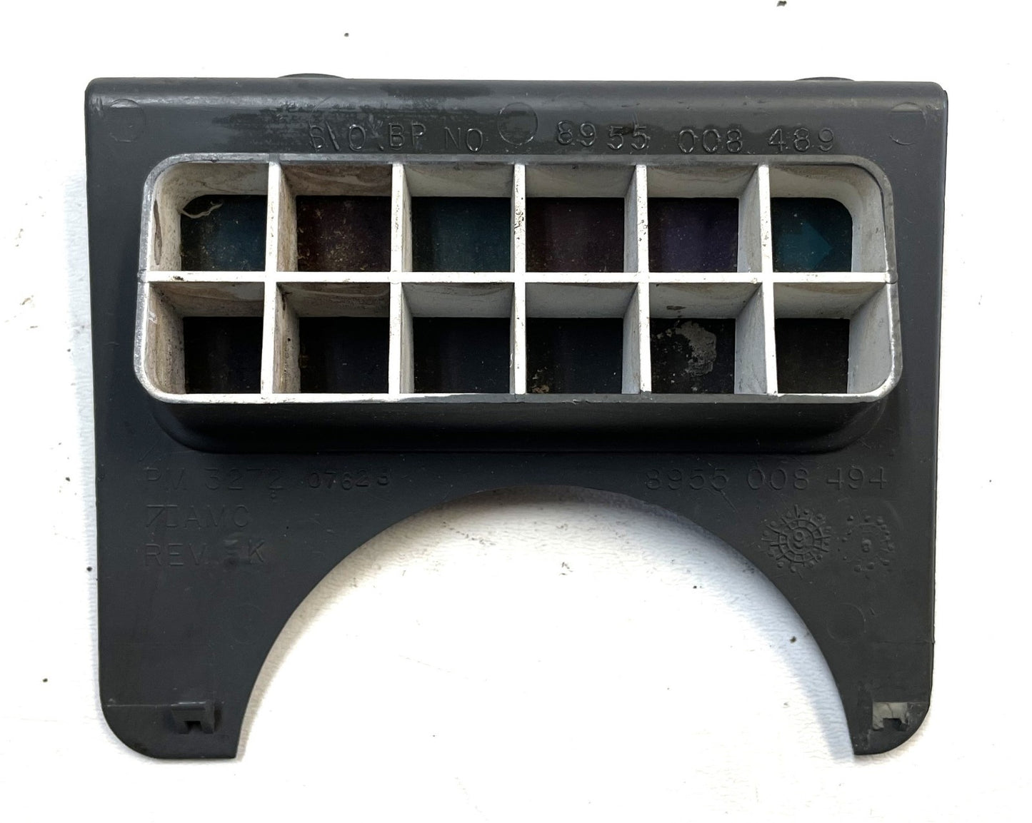 Jeep YJ grey warning light dash trim bezel Wrangler trouble lights gray column!