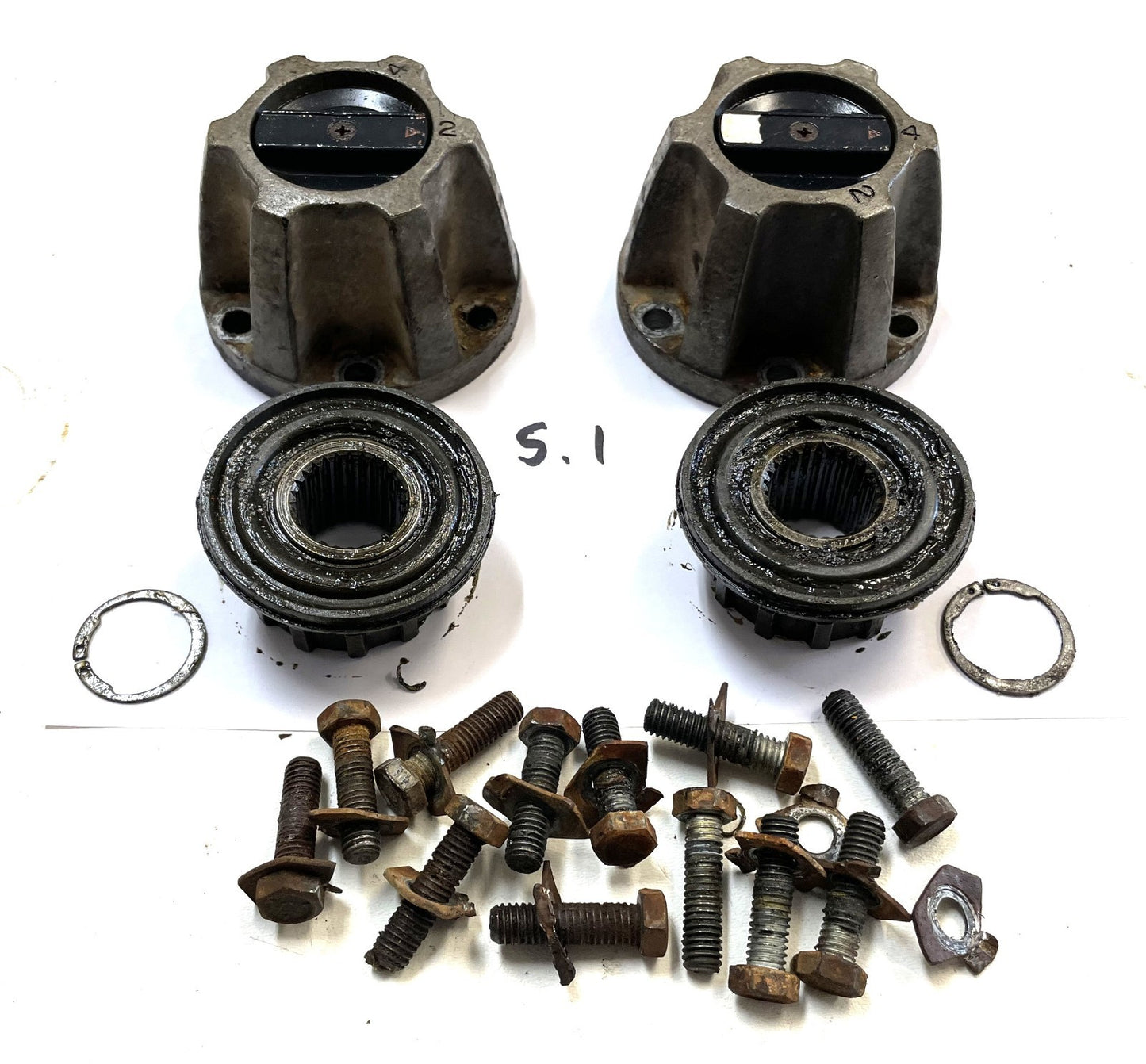 Jeep 6 bolt locking hubs CJ CJ5 CJ7 27 spline dana 30 front axle with bolts