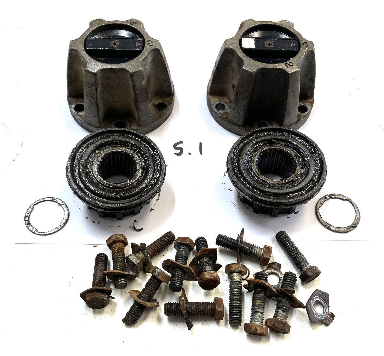 Jeep 6 bolt locking hubs CJ CJ5 CJ7 27 spline dana 30 front axle with bolts