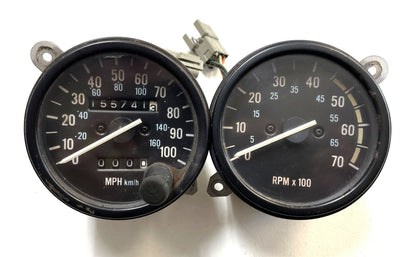 87 Only Jeep YJ Wrangler Speedometer Tachometer Gauge Gauges grey plug ends