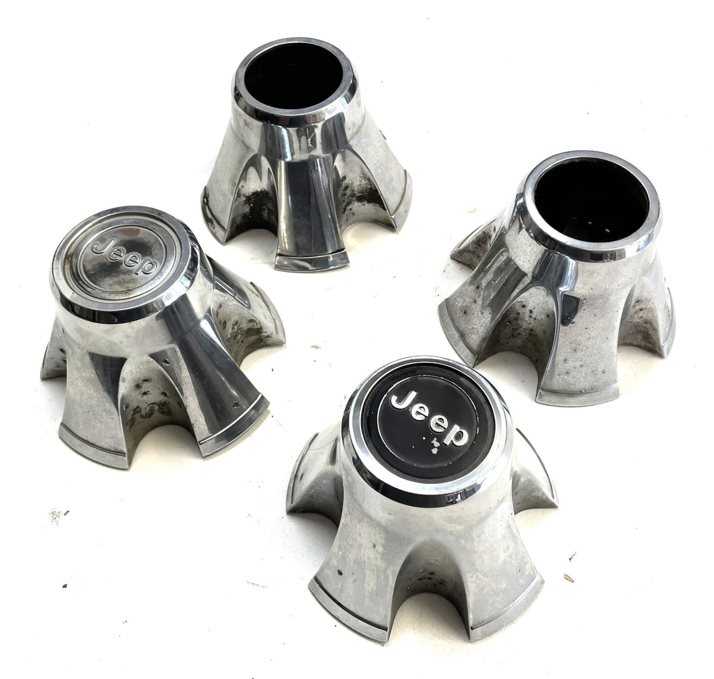 Jeep CJ Center Caps CJ5 CJ7 FACTORY Chrome Wheel Centers Laredo Cap FREE SHIP