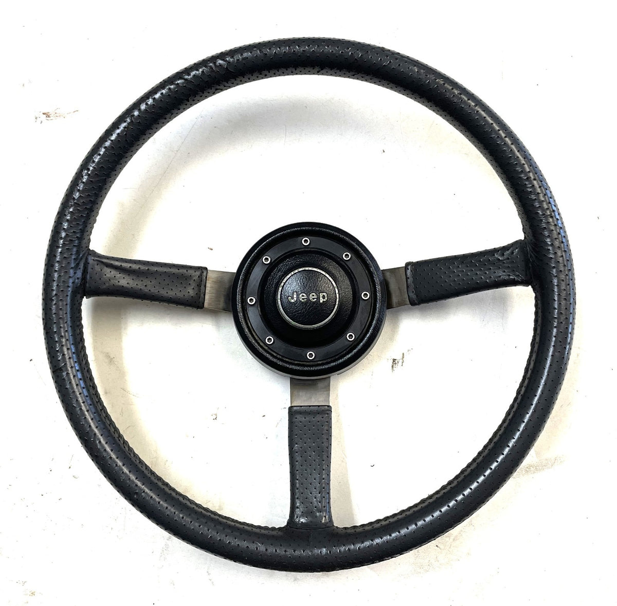 Jeep factory steering wheel 87-95 YJ CJ5 CJ7 CJ8 Leather wrap Grey FREE SHIP!