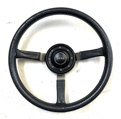 Jeep factory steering wheel 87-95 YJ CJ5 CJ7 CJ8 Leather wrap Grey FREE SHIP!
