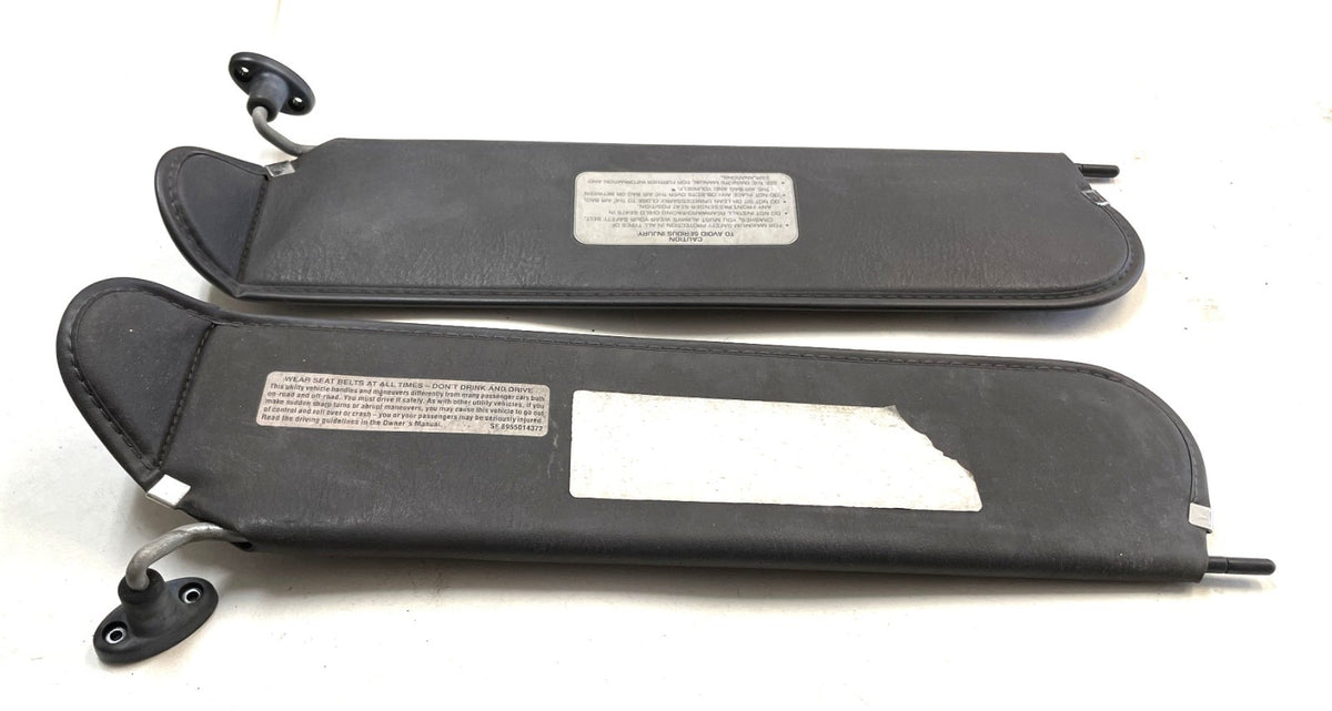 Jeep TJ Agate sun visors left right pair dark grey 97-02 Wrangler!!