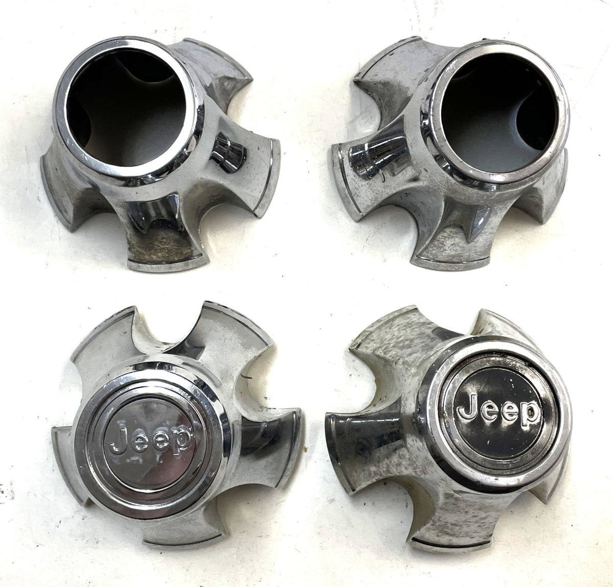 Jeep CJ Center Caps CJ5 CJ7 FACTORY Chrome Wheel Centers Laredo Cap FREE SHIP