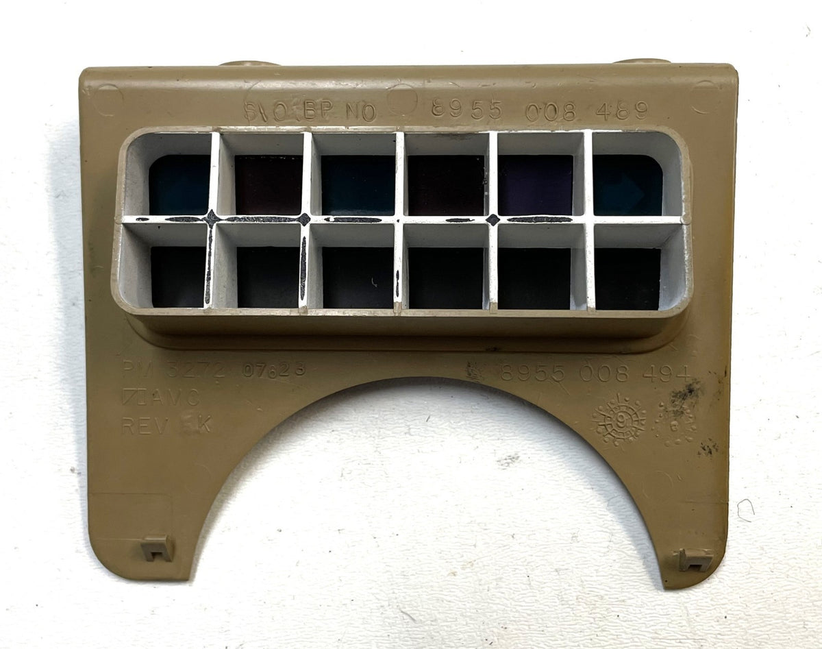 Jeep YJ warning light dash trim bezel 87-91 Wrangler trouble lights sand tan