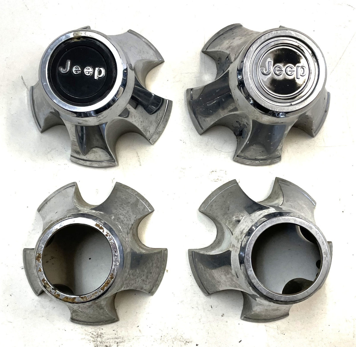 Jeep CJ Center Caps CJ5 CJ7 FACTORY Chrome Wheel Centers Laredo Cap FREE SHIP