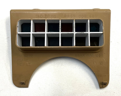 Jeep YJ warning light dash trim bezel 87-91 Wrangler trouble lights sand tan