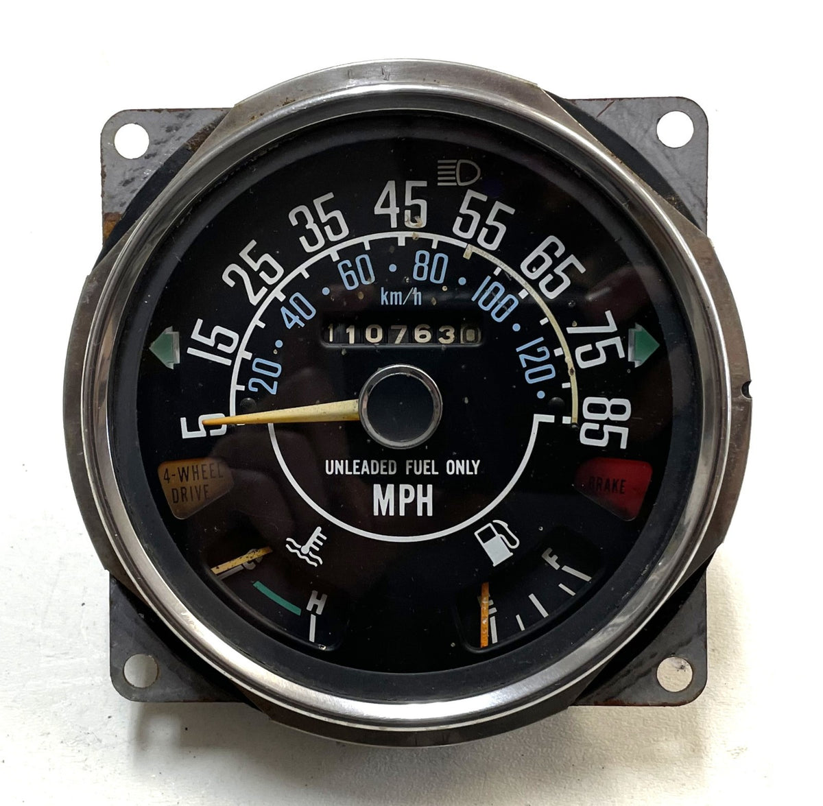 Jeep CJ Speedometer Odometer CJ5 CJ7 CJ8 Fuel Temperature Gauge 85 mph 110,763