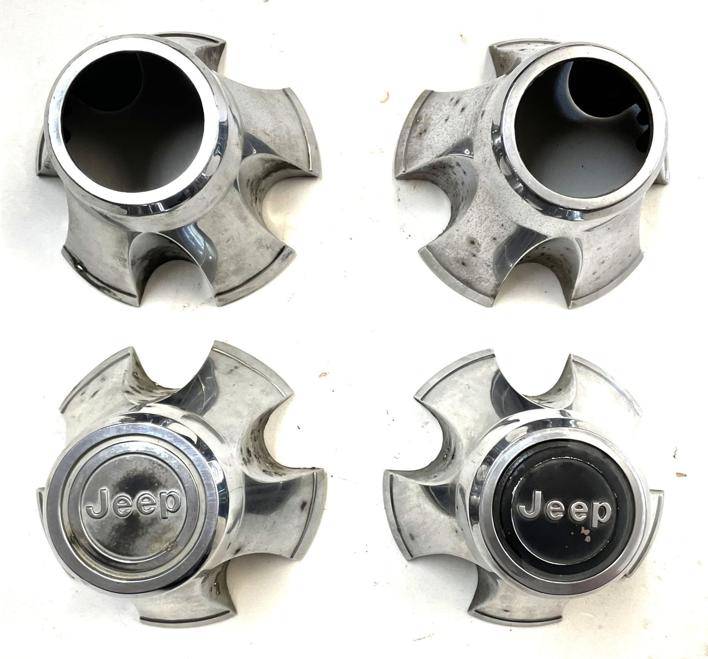 Jeep CJ Center Caps CJ5 CJ7 FACTORY Chrome Wheel Centers Laredo Cap FREE SHIP