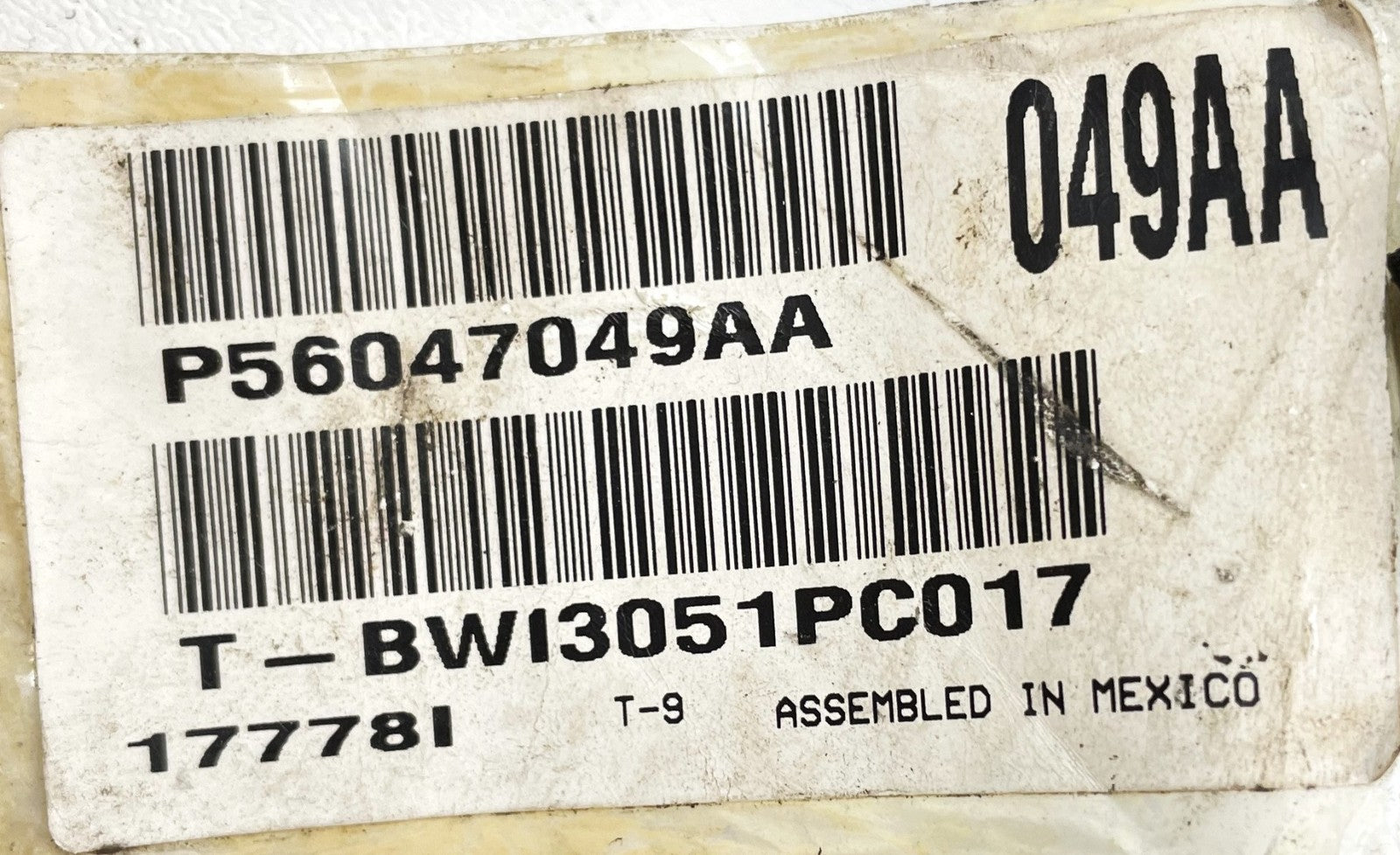 Jeep Wrangler TJ 2002 Dash Wire Harness Wiring wire Loom 56047049AA
