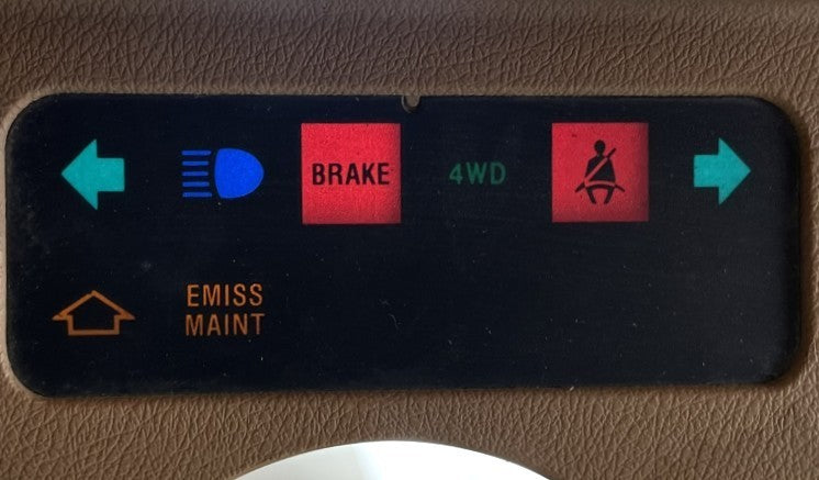 Jeep YJ warning light dash trim bezel 87-91 Wrangler trouble lights sand tan