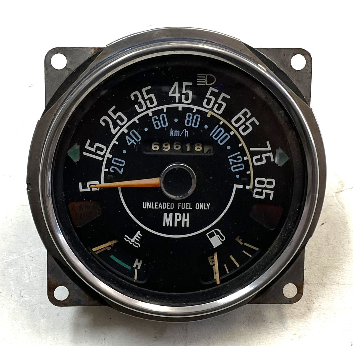 Jeep CJ Speedometer Odometer CJ5 CJ7 CJ8 Fuel Temperature Gauge 85 mph 69,618