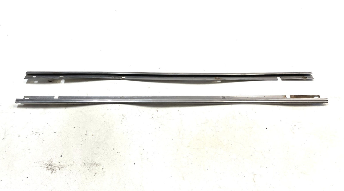 Jeep YJ CJ7 full hard door chrome retainer strip interior panel 81-95 pair