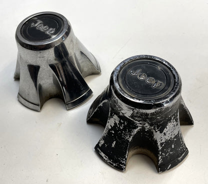 Jeep CJ Laredo back chrome wheel center caps CJ5 CJ7 CJ8 AMC cap centers
