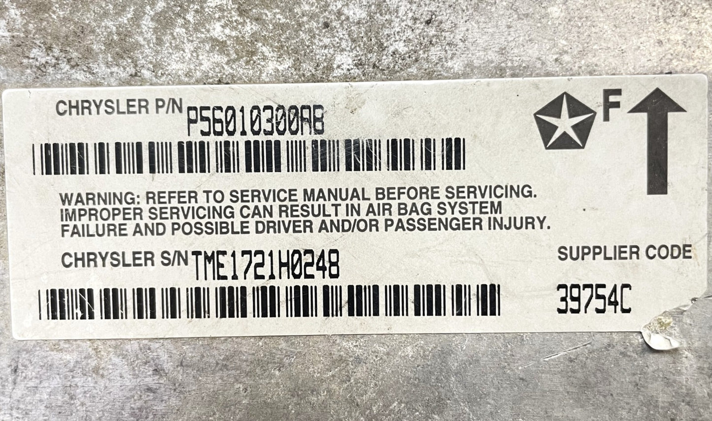 Jeep Wrangler TJ Dash Air B Control Module SRS P56010300AB fits 01 02 03