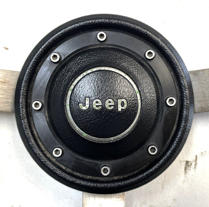 Jeep factory steering wheel 87-95 YJ CJ5 CJ7 CJ8 Leather wrap Grey FREE SHIP!