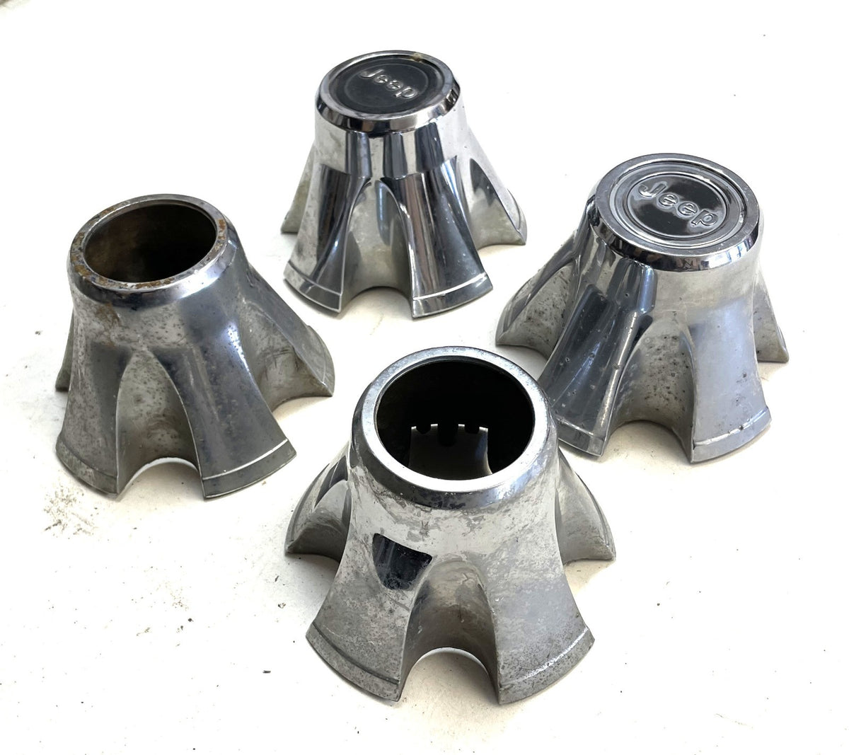 Jeep CJ Center Caps CJ5 CJ7 FACTORY Chrome Wheel Centers Laredo Cap FREE SHIP