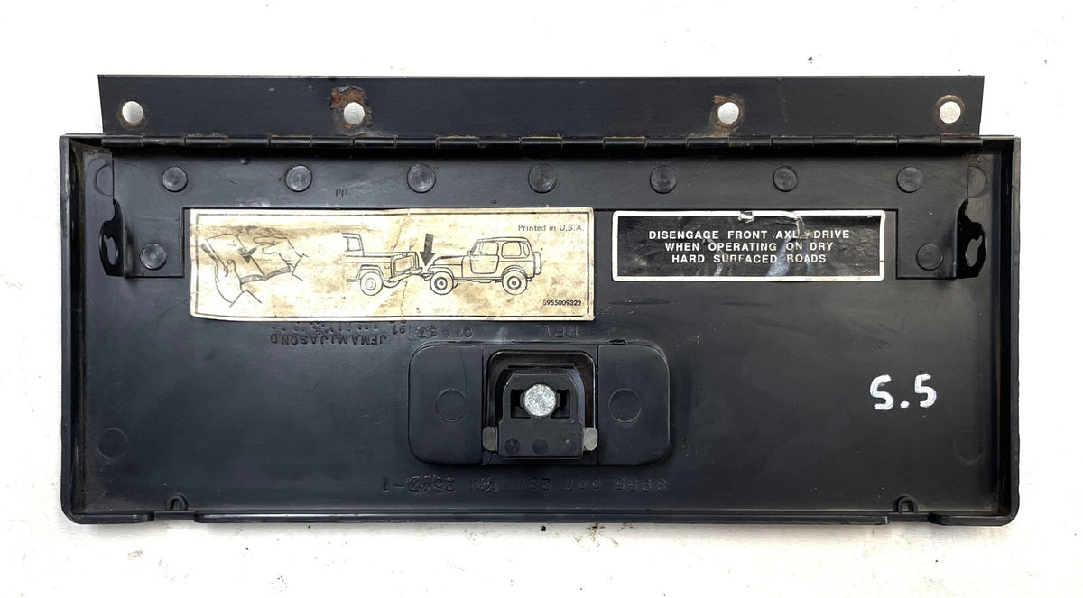 Jeep YJ glove box lid with latch and hinge 87-95 Wrangler door