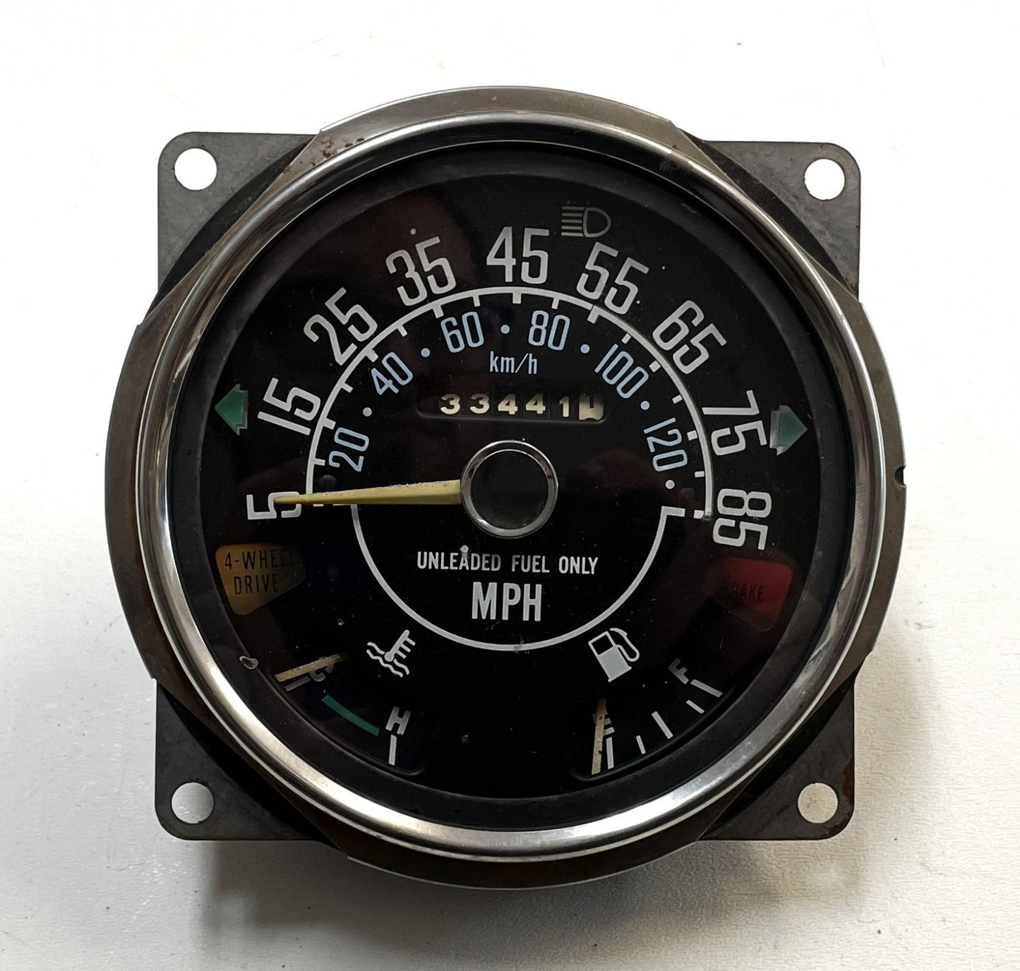 Jeep CJ Speedometer Odometer CJ5 CJ7 CJ8 Fuel Temperature Gauge 85 MPH 33,441