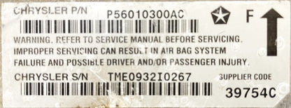 Jeep Wrangler TJ Dash Air B Control Module Unit AD P56010300AC 2001-2006
