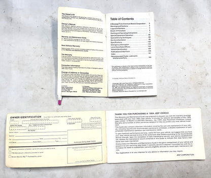 84 Jeep Grand Wagoneer Truck Owners Manual Warranty and Maintenance  Guide