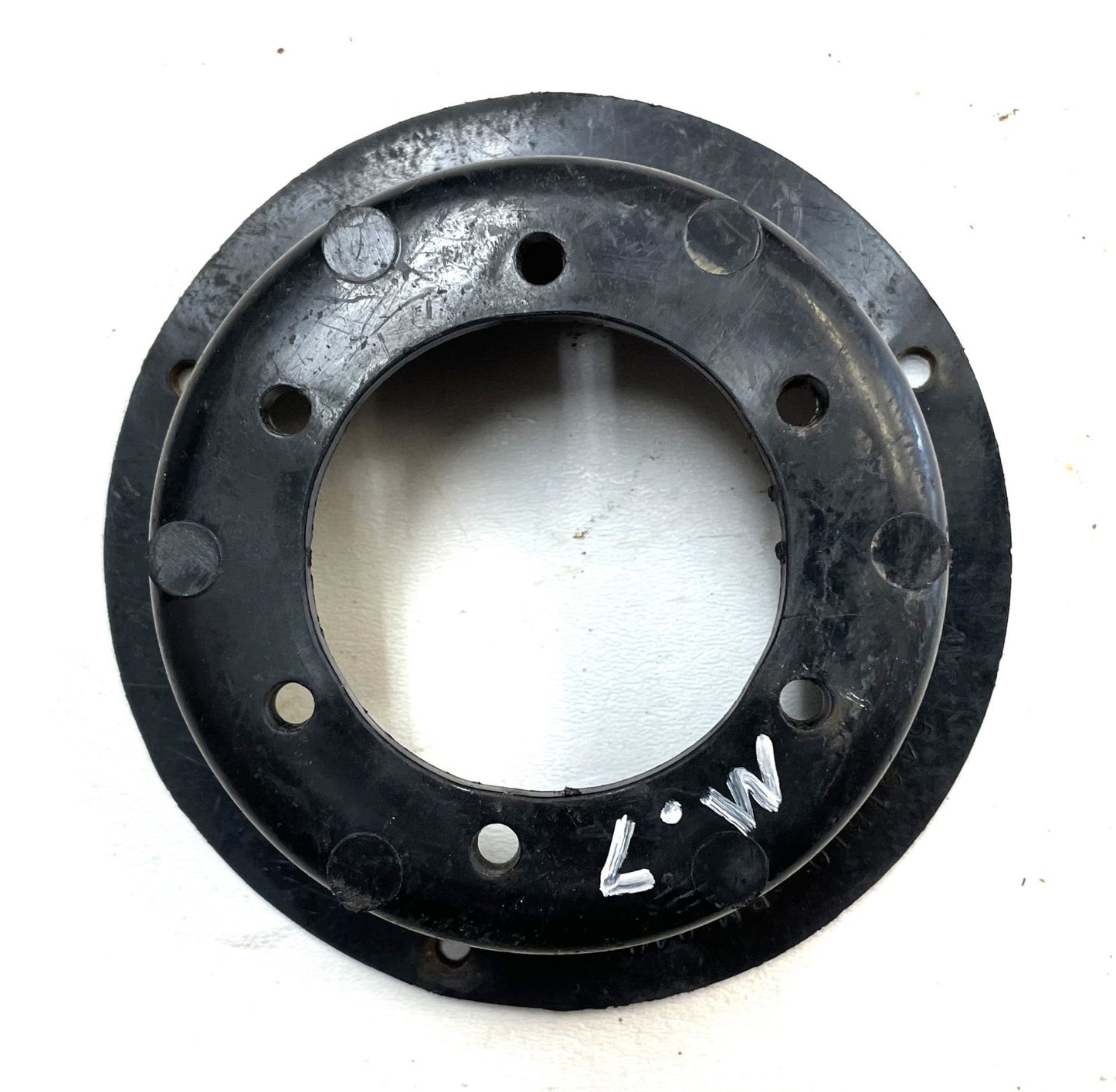 77 Jeep round gas filler trim CJ5 CJ7  AMC UNLEADED FUEL ONLY