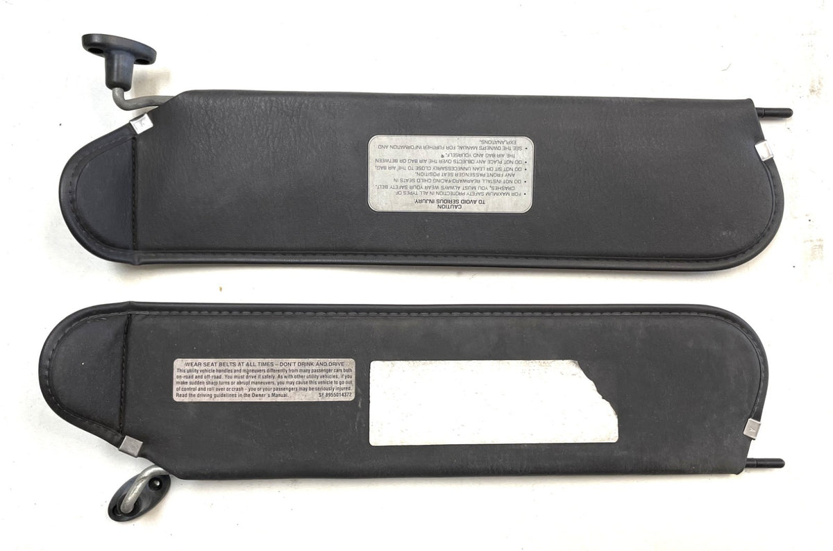 Jeep TJ Agate sun visors left right pair dark grey 97-02 Wrangler!!