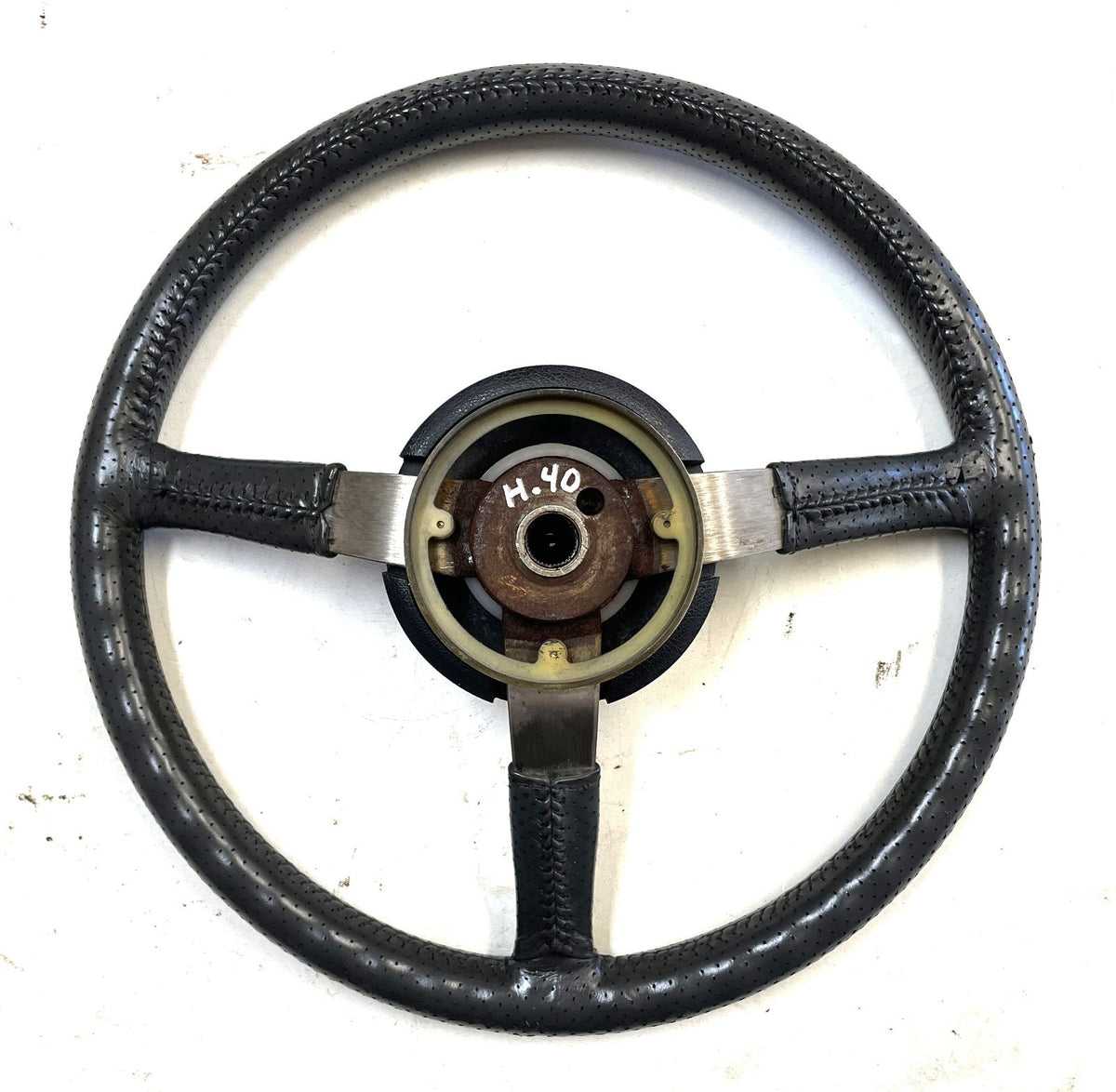 Jeep factory steering wheel 87-95 YJ CJ5 CJ7 CJ8 Leather wrap Grey FREE SHIP!