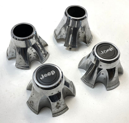 Jeep CJ center caps CJ5 CJ7 FACTORY chrome wheel Centers Laredo cap READ AD
