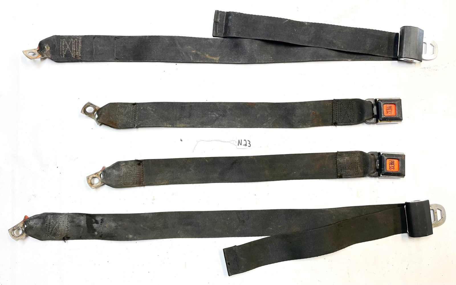Jeep YJ CJ Rear seat lap belts back seat belt CJ5 CJ7 CJ8 Wrangler Black