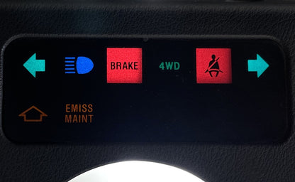 Jeep YJ grey warning light dash trim bezel Wrangler trouble lights gray column!