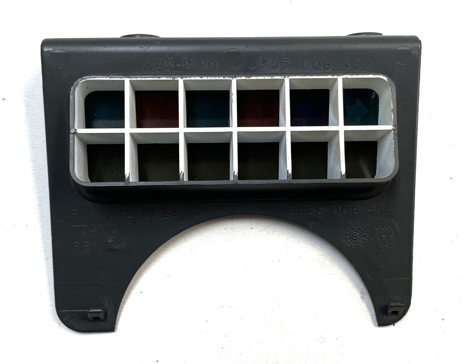 Jeep YJ grey warning light dash trim bezel Wrangler trouble lights gray column!