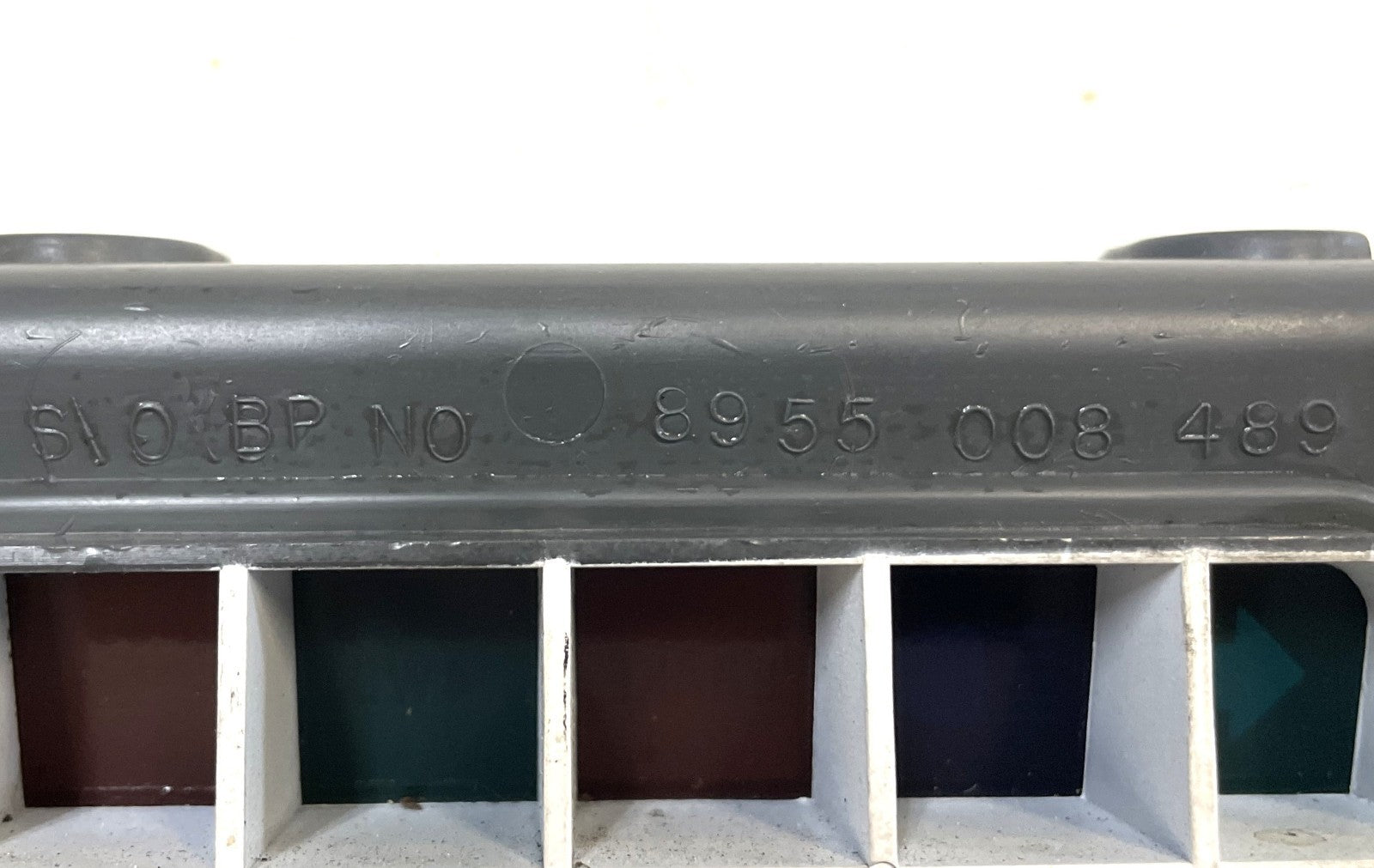 Jeep YJ grey warning light dash trim bezel Wrangler trouble lights gray column!