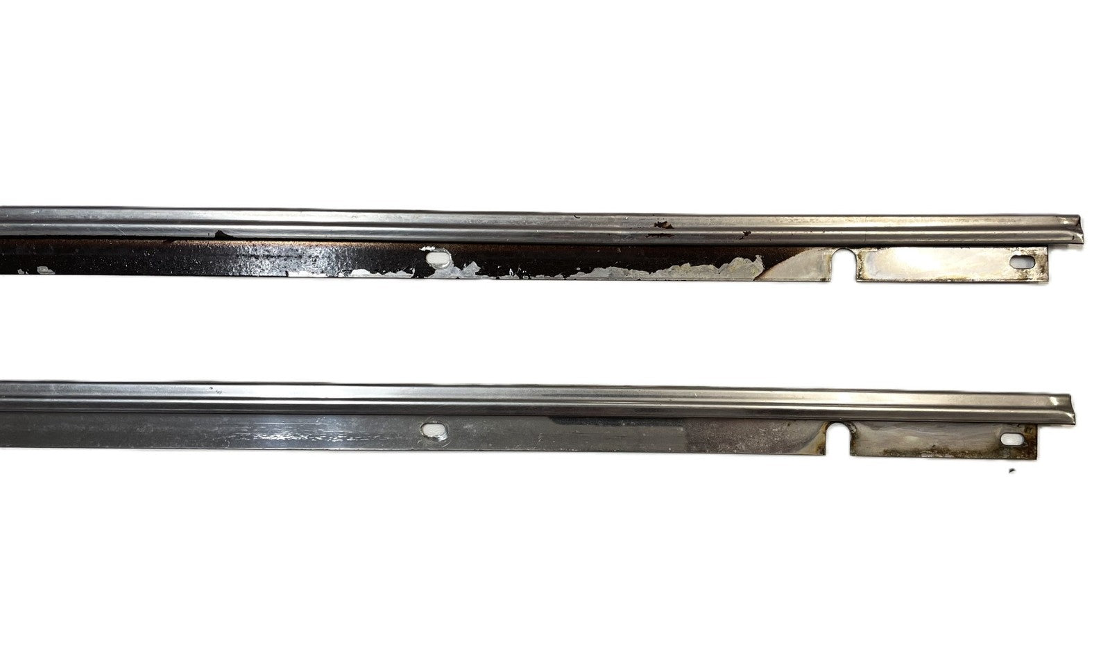 Jeep YJ CJ7 full hard door chrome retainer strip interior panel 81-95 pair
