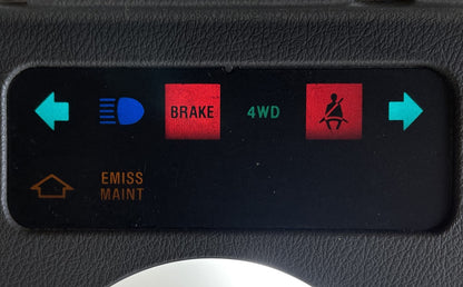Jeep YJ grey warning light dash trim bezel Wrangler trouble lights gray column!