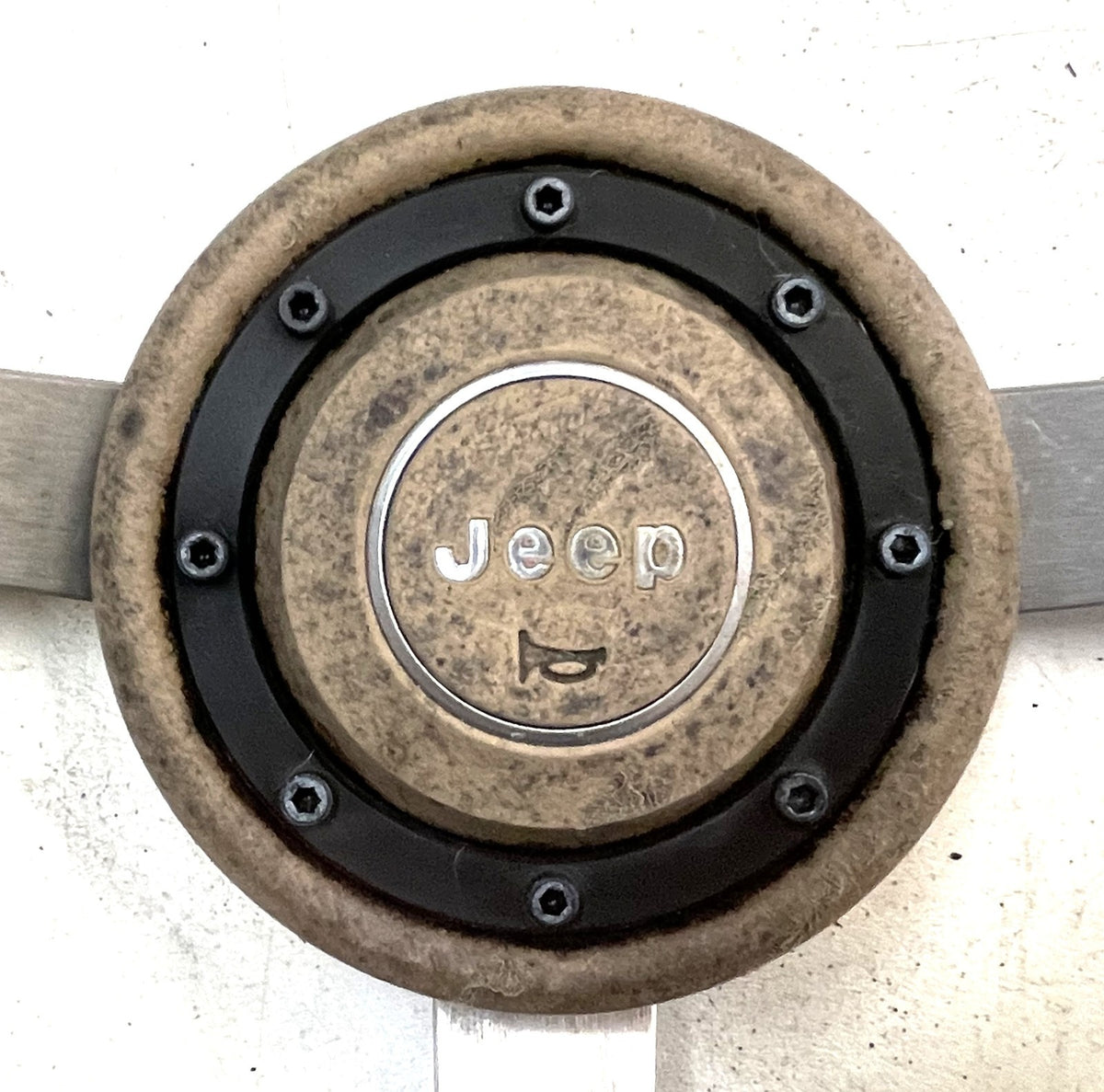 Jeep YJ Wrangler leather steering wheel CJ5 CJ7 CJ8 OE Factory cream tan sahara