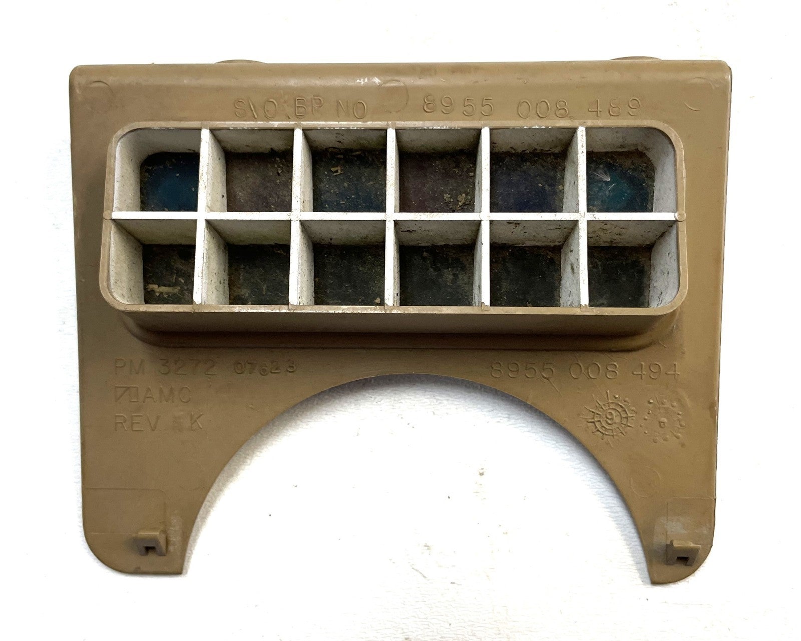 Jeep YJ warning light dash trim bezel 87-91 Wrangler trouble lights sand tan