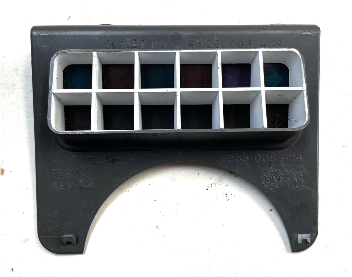 Jeep YJ grey warning light dash trim bezel Wrangler trouble lights gray column!