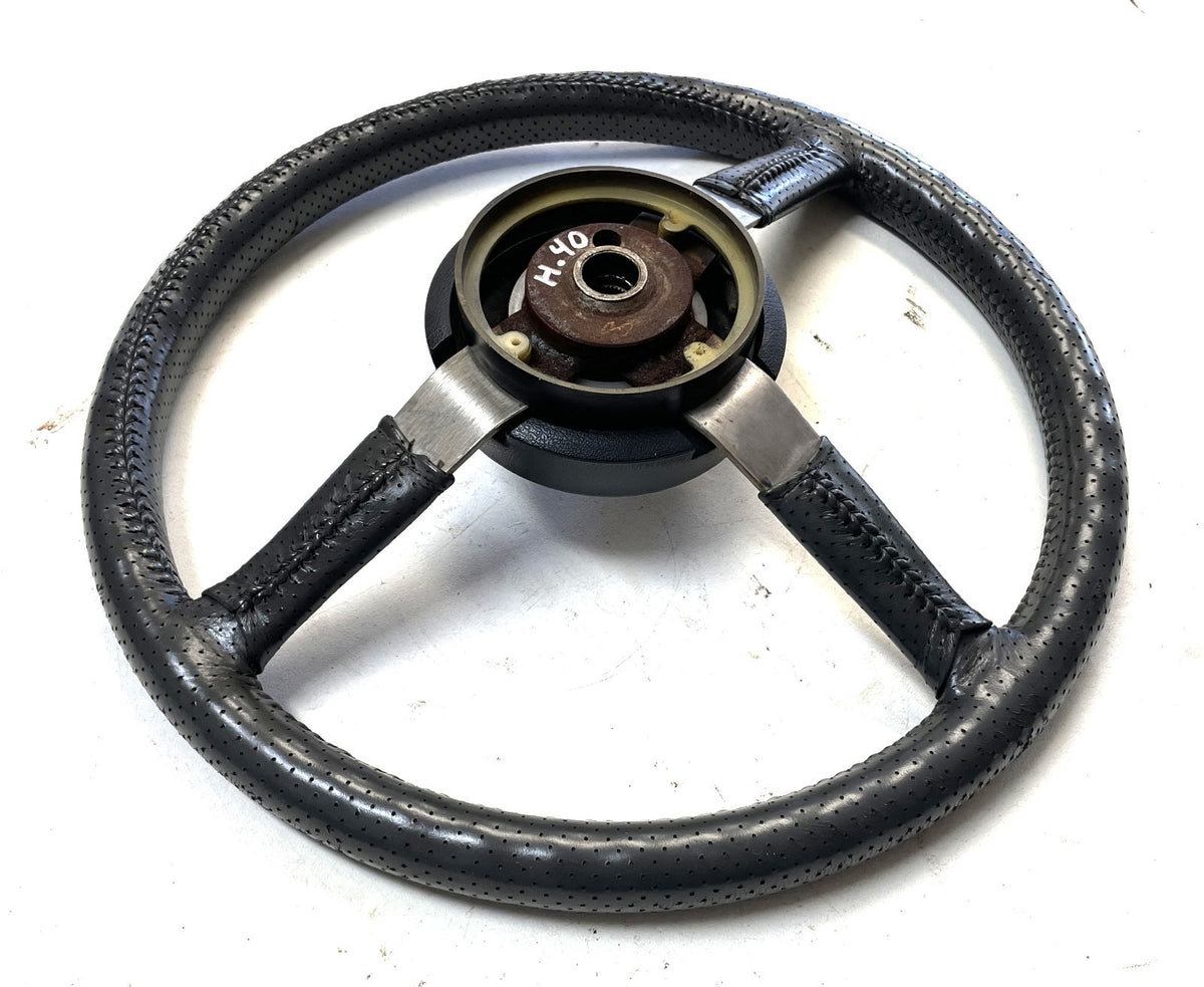 Jeep factory steering wheel 87-95 YJ CJ5 CJ7 CJ8 Leather wrap Grey FREE SHIP!