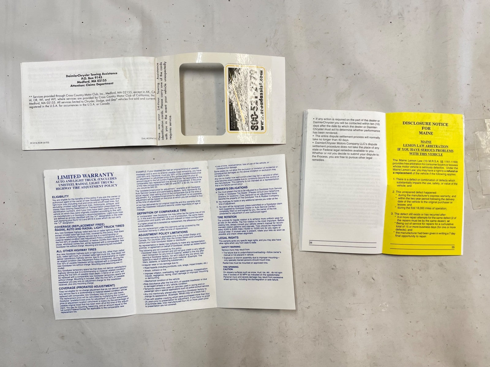 Jeep 03 Wrangler TJ Owners MANUAL and Maintenance log book RIGHT HAND DRIVE