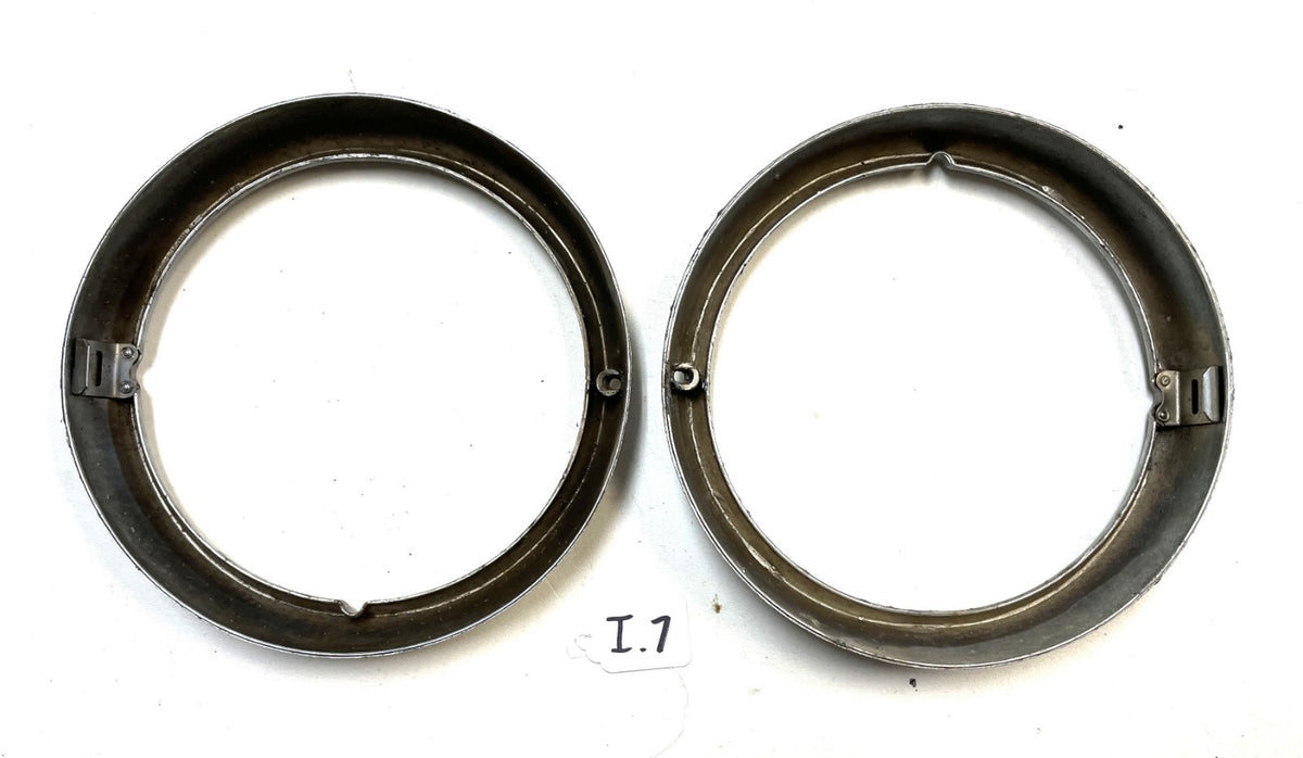 Jeep CJ Headlight bezels Trim Beauty Ring Set Pair 72-86 Jeep CJ5 CJ7 CJ8 chrome