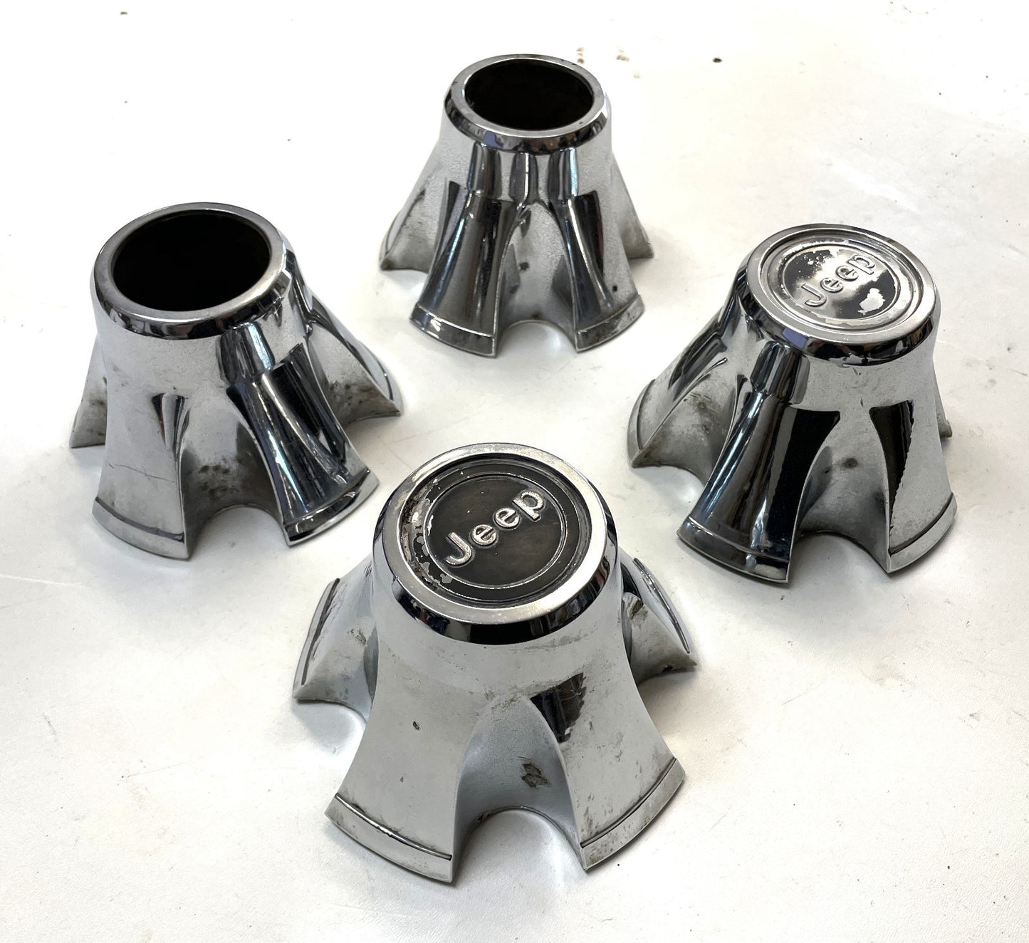 Jeep CJ Center Caps CJ5 CJ7 FACTORY Chrome Wheel Centers Laredo Cap FREE SHIP!
