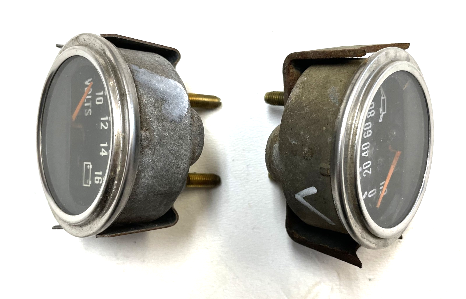 Jeep CJ Oil Pressure Volts Gauge Factory Faria CJ5 CJ7 CJ8 AMC Gauges Battery