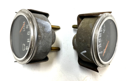 Jeep CJ Oil Pressure Volts Gauge Factory Faria CJ5 CJ7 CJ8 AMC Gauges Battery